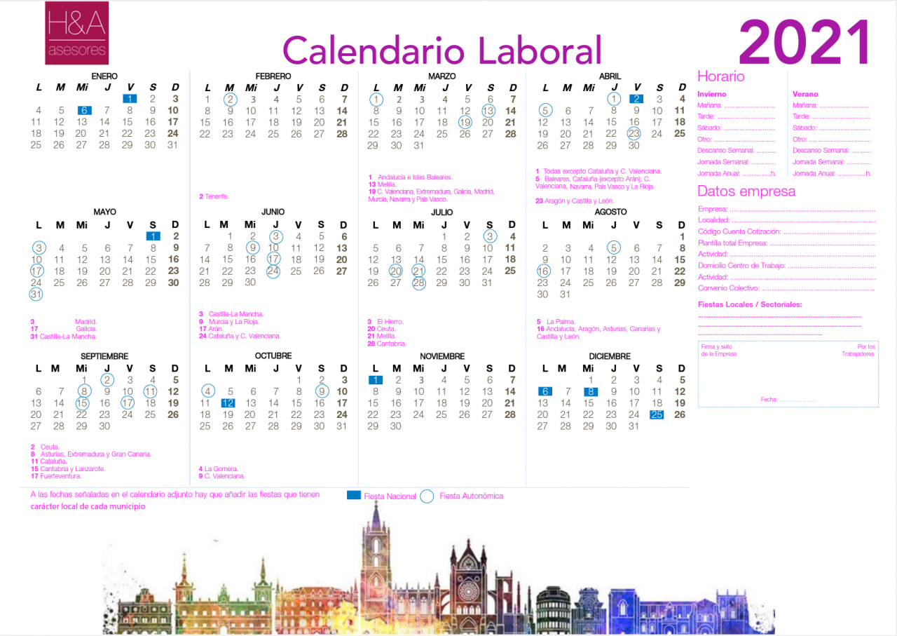 Descarga el calendario laboral 2021 Huerga Asociados Descarga el calendario laboral 2021 Huerga Asociados
